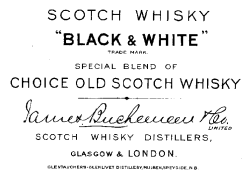 black and white whisky label